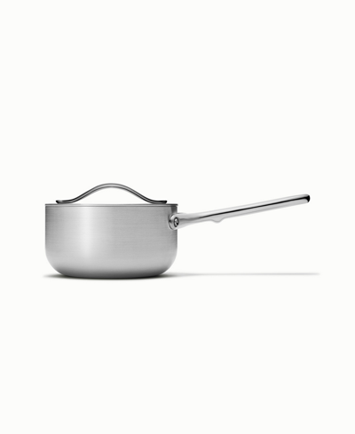 Caraway Nonstick Ceramic 1.75-quart Sauce Pan With Lid In Stainless Steel