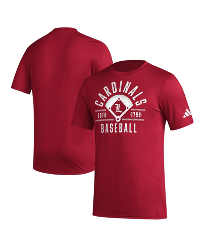 Shop Adidas Originals Men's Adidas Red Distressed Louisville Cardinals Exit Velocity Baseball Pregame Aeroready T-shirt