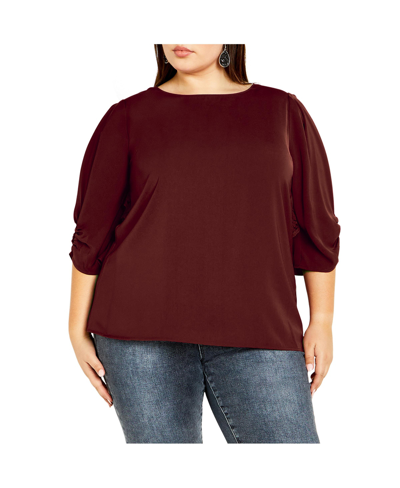 Shop City Chic Plus Size Emery Top In Red