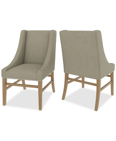 Shop Macy's Eryk 2pc Host Chair Set In Sand