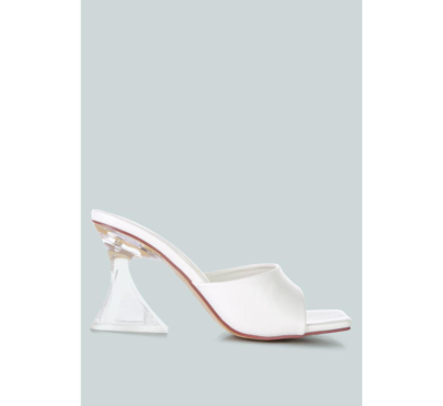 Shop London Rag Women's Sweet16 Clear Spool Heel Sandals In White