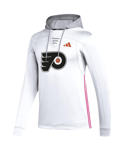 Shop Adidas Originals Men's Adidas White Philadelphia Flyers Refresh Skate Lace Aeroready Pullover Hoodie