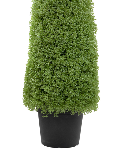 Shop Northlight 5' Artificial Boxwood Cone Topiary Tree With Round Pot Unlit In Green