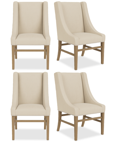 Shop Macy's Eryk 4pc Host Chair Set In Ivory