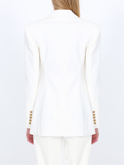 Shop Balmain Crepe Jacket In White