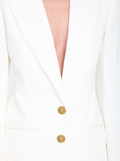 Shop Balmain Crepe Jacket In White