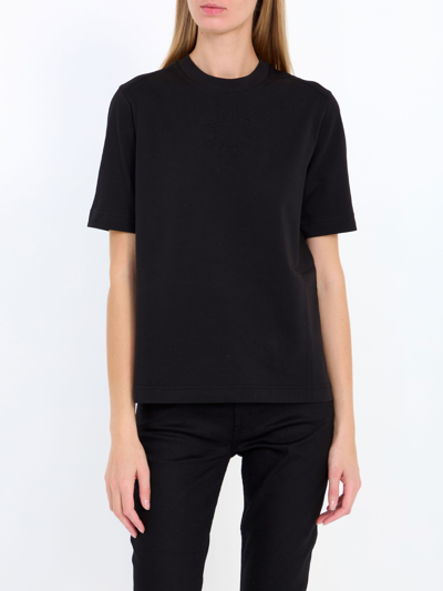 Moncler Cotton Jersey Crewneck T-shirt In Black
