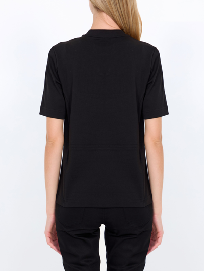 Moncler Cotton Jersey Crewneck T-shirt In Black