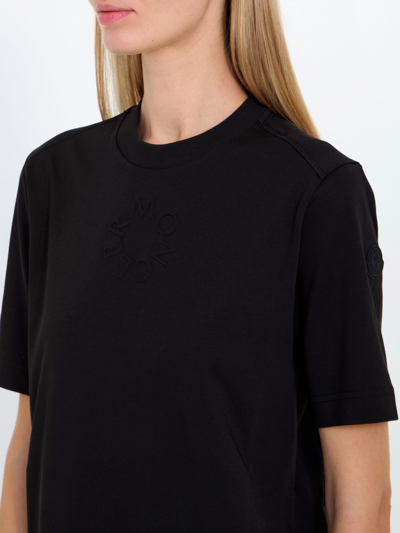 Moncler Cotton Jersey Crewneck T-shirt In Black