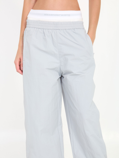 Shop Alexander Wang Track Pants With Prestyled Underwear In Grey