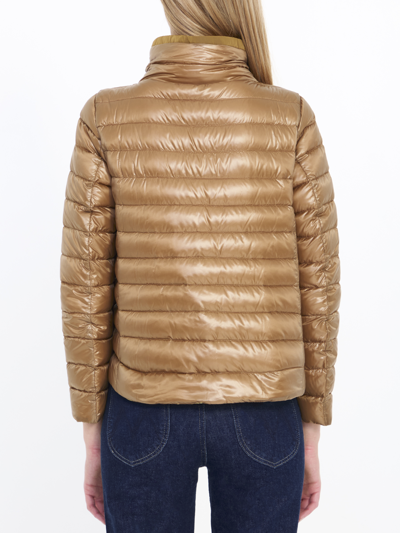 Herno Reversible Down Puffer Jacket In Camel