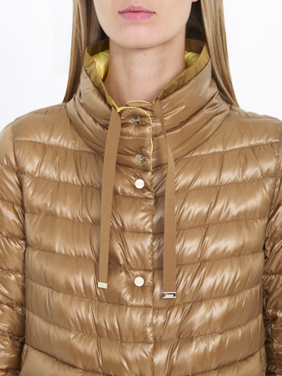 Herno Reversible Down Puffer Jacket In Camel