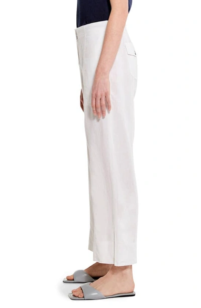 Nic + Zoe Rumba Park Slit Hem Linen Blend Wide Leg Pants In Paper White