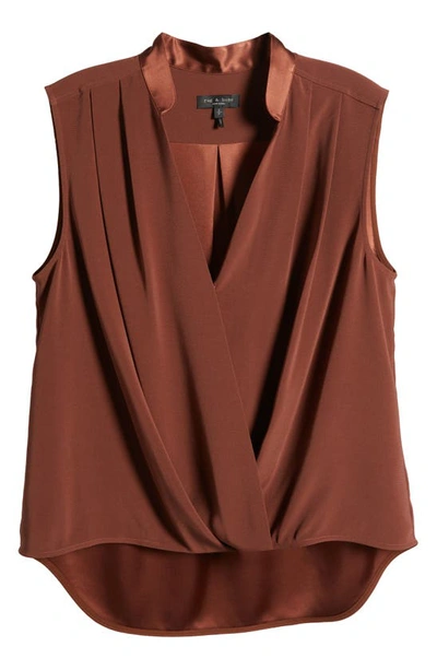 Rag & Bone Meredith Sleeveless Surplice Top In Brown