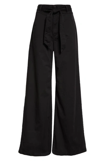 Shop Veronica Beard Mohan High Waist Flare Leg Stretch Cotton Pants In Black