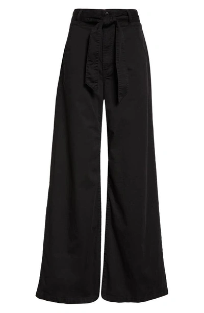 Veronica Beard Mohan High Waist Flare Leg Stretch Cotton Pants In Black