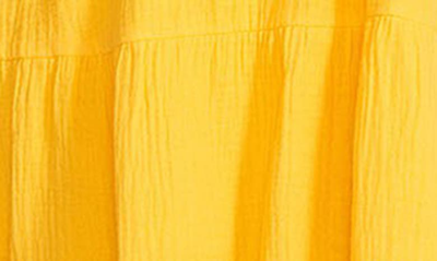 Steve Madden Amira Tiered Cotton Midi Dress In Saffron