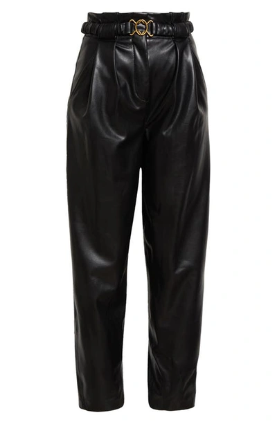 Shop Veronica Beard Coolidge Belted Faux Leather Pants In Black