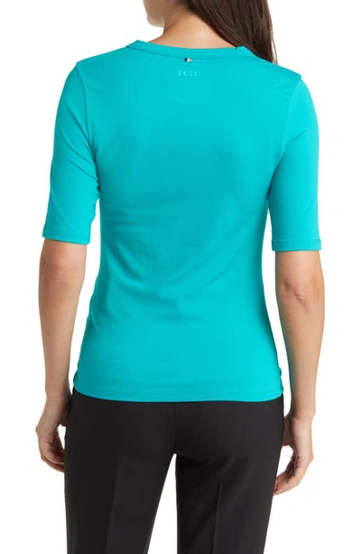Shop Hugo Boss Efita Short Sleeve T-shirt In Bright Emerald
