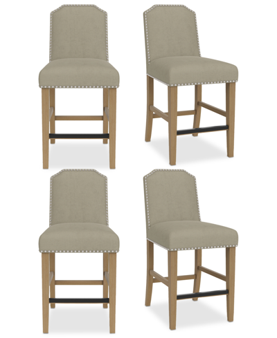 Shop Macy's Hinsen 4pc Counter Height Chair Set In Sand