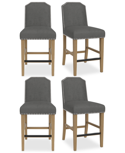 Shop Macy's Hinsen 4pc Counter Height Chair Set In Sand