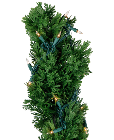 Shop Northlight 5.5' Pre-lit Artificial Cedar Spiral Topiary Tree In Urn Style Pot Clear Lights In Green