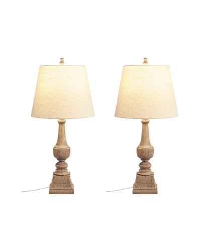 Shop Martha Stewart Provencal 29" H Resin Table Lamp, Set Of 2 In Gray