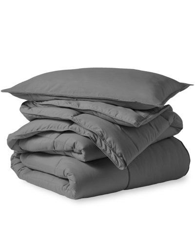 Shop Bare Home Down Alternative Comforter Set, Twin/twin Xl In Dark Gray
