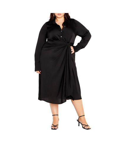 Shop City Chic Plus Size Alena Dress In Black