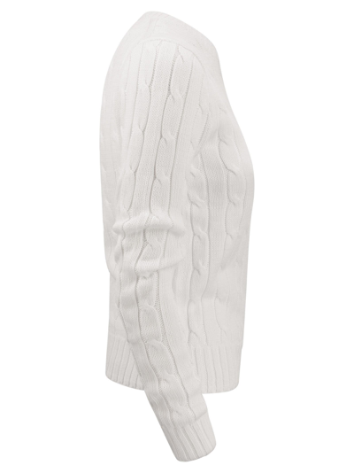 Polo Ralph Lauren Slim Fit Cable Knit In White
