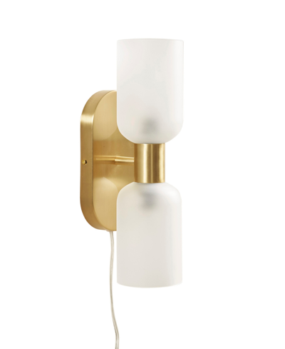 Shop Hampton Hill Dove Double Tube 2-light Wall Sconce In Frosted Glass,gold