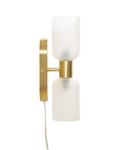 Shop Hampton Hill Dove Double Tube 2-light Wall Sconce In Frosted Glass,gold