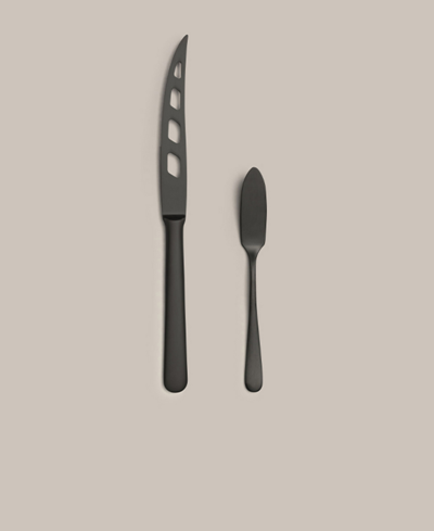 Shop Year & Day 2-pc Cheese Knife Set In Matte Black