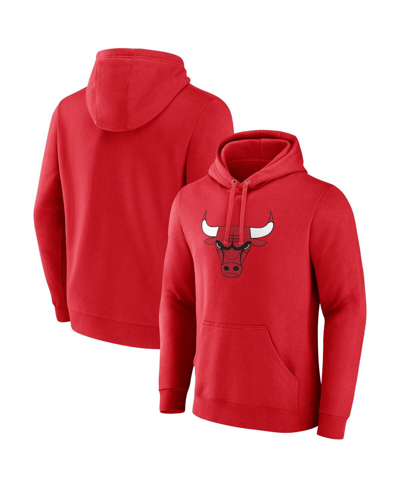 Fanatics Branded  Red Chicago Bulls Primary Logo Pullover Hoodie In Red