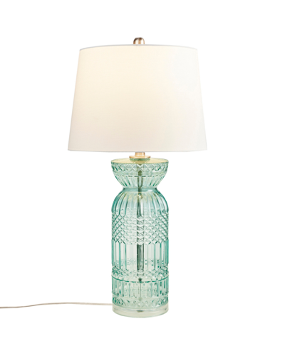 Shop Hampton Hill Luxuria Textured Glass And Acrylic Base Table Lamp In Blue
