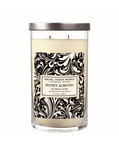 Shop Michel Design Works Honey Almond Large Tumbler Candle In Cream