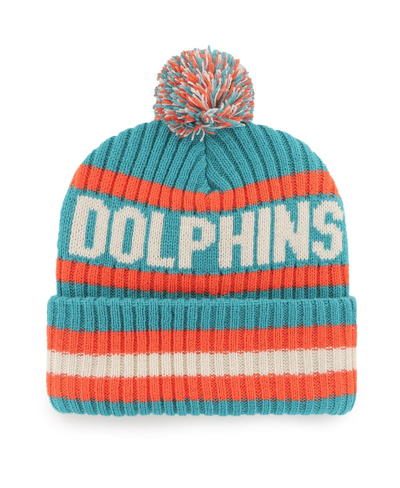 47 Brand Men's ' Aqua Miami Dolphins Bering Cuffed Knit Hat With Pom In Aqua
