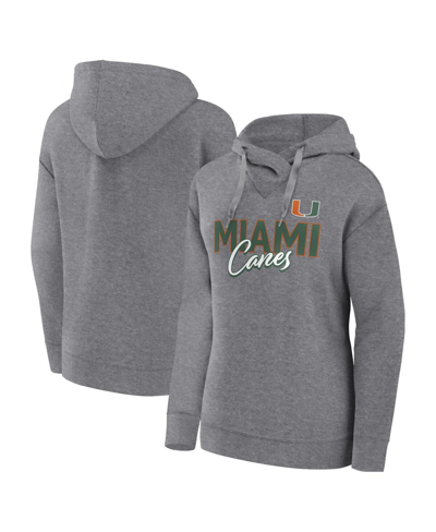 Fanatics Branded Heather Gray Miami Hurricanes Script Favorite Pullover Hoodie In Heather Gray