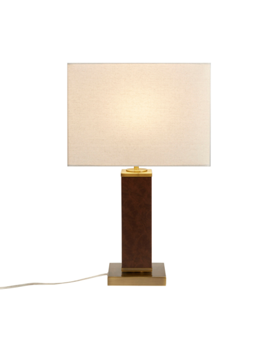 Martha Stewart Hawley Faux Leather Table Lamp In Gold,brown