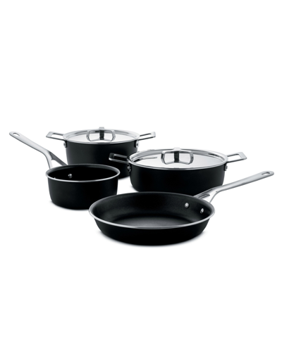Shop Alessi Jasper Morrison Stainless Steel 6 Piece Cookware Set In Stainless Steel,aluminum