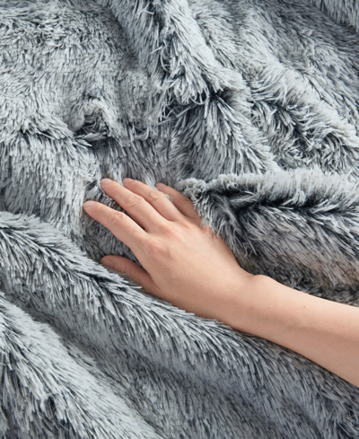 Intelligent Design Malea Shaggy Faux-fur 2-pc. Comforter Set, Twin/twin Xl In Black,whit