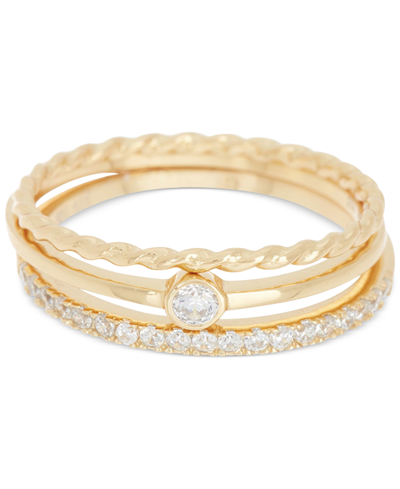 Shop Adornia 14k Gold-plated 3-pc. Set Pave Band Rings