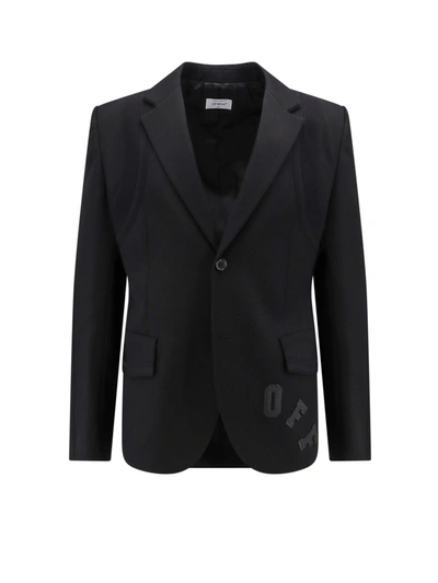 Shop Off-white Virgin Wool Blazer With Off Patch