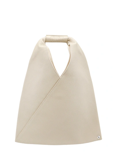 Shop Mm6 Maison Margiela Leather Handbag With Back Iconic Stitching