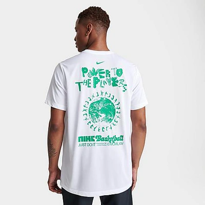 Shop Nike Men's Dri-fit Power Graphic Basketball T-shirt In White