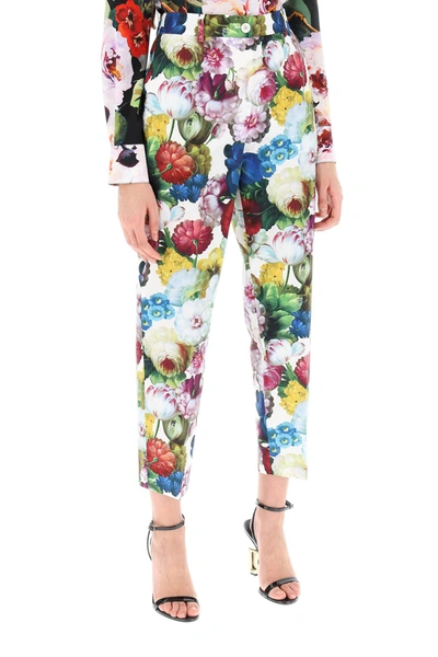 Shop Dolce & Gabbana Nocturnal Flower Cigarette Pants