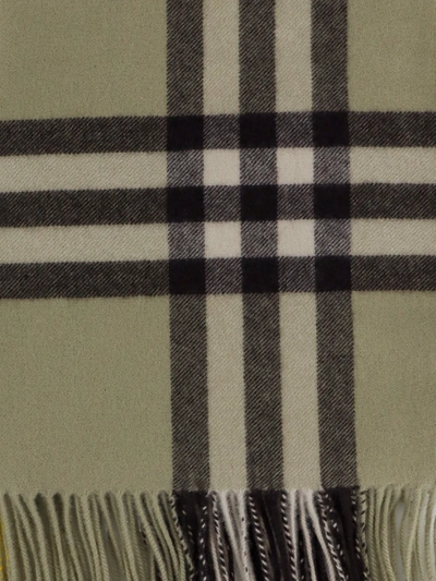 Shop Burberry Cashmere Scarf With Giant Check Print