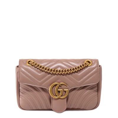 Shop Gucci Matelassé Leather Shoulder Bag With Frontal Gg Logo