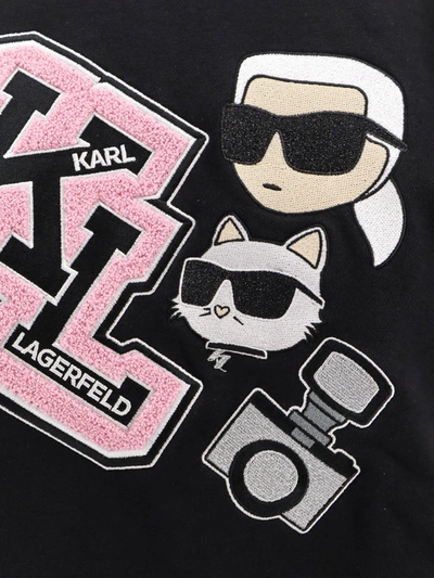 Shop Karl Lagerfeld Organic Cotton Sweatshirt With Iconic Embroidery On The Front