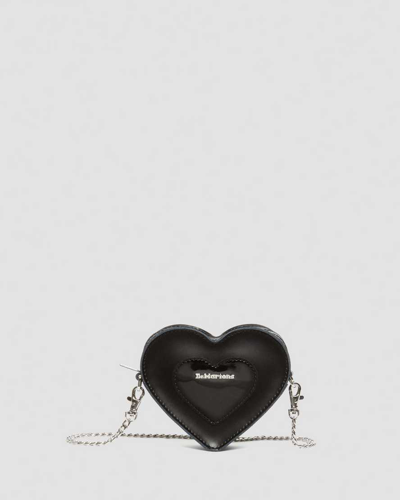 Dr. Martens' Mini Heart Shaped Leather Bag In Schwarz